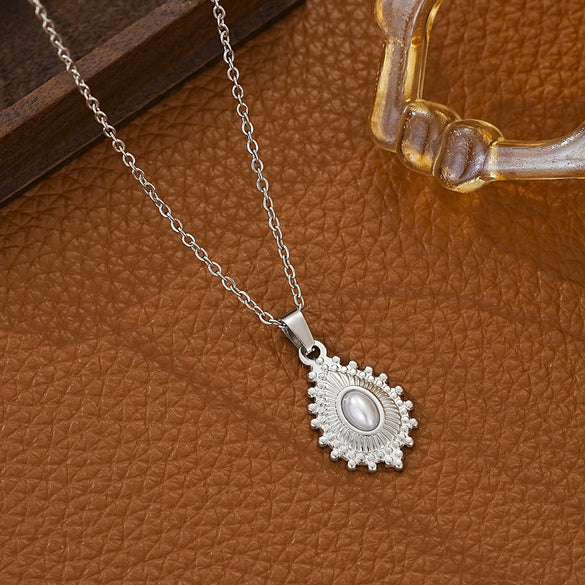 Jewelry Titanium Steel Heartshaped Imitation Shell Street Style With Love Water Drops Bell Pattern Electroplated For Men And Women