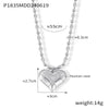 Jewelry Titanium Steel Hollow Love Mesh Texture Geometric Electroplated Rice Bead Chain For Women