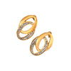 Jewelry Titanium Steel 18K Gold Plated Casting Oshaped Double Ring Buckle Micro Set Women's Earrings