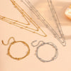 Jewelry Titanium Steel Multi Layer Clip Bead Chain Set With Diamonds Bamboo Chain Style For Women