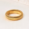 Jewelry Titanium Steel Retro Geometric Ushaped Gold Plated Ring Bracelet For Women