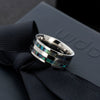 Jewelry Titanium Steel Ring And Bracelet Inlaid Abalone And Shell With Dripping Oil Treatment And Letters Numbers Text Pattern Unisex