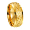 Jewelry Titanium Steel Ring Diamond Plaid Frosted Electroplating Unisex