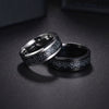 Jewelry Titanium Steel Ring Flower Pattern Geometric Style Electroplating