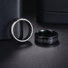 Jewelry Titanium Steel Ring Flower Pattern Geometric Style Electroplating