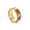 Jewelry Titanium Steel Ring Inlaid With Acacia Wood Grain Turtle Pattern Dripping Oil Unisex