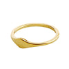 Jewelry Titanium Steel Ring Matte Brushed Drop Shape 18K Gold Electroplated Cartoon Style