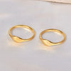 Jewelry Titanium Steel Ring Matte Brushed Drop Shape 18K Gold Electroplated Cartoon Style