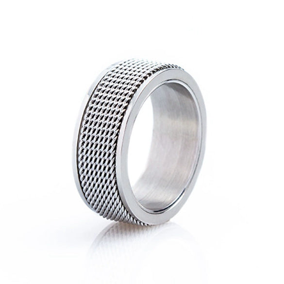 Jewelry Titanium Steel Rotatable Ring Geometric Electroplating Unisex