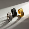 Jewelry Titanium Steel Rotatable Ring Geometric Electroplating Unisex