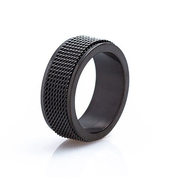 Jewelry Titanium Steel Rotatable Ring Geometric Electroplating Unisex
