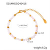 Jewelry 316L Stainless Steel Shell Beaded Niche Style Electroplated Bracelet And Necklace Set