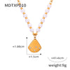 Jewelry 316L Stainless Steel Shell Shape Diamondencrusted Freshwater Pearl Electroplating Unisex