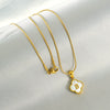 Jewelry Titanium Steel Snake Bone Chain Letter Pendant With Electroplating And Four Leaf Clover Design For Women