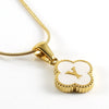 Jewelry Titanium Steel Snake Bone Chain Letter Pendant With Electroplating And Four Leaf Clover Design For Women