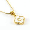 Jewelry Titanium Steel Snake Bone Chain Letter Pendant With Electroplating And Four Leaf Clover Design For Women