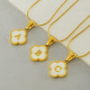 Jewelry Titanium Steel Snake Bone Chain Letter Pendant With Electroplating And Four Leaf Clover Design For Women