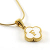 Jewelry Titanium Steel Snake Bone Chain Letter Pendant With Electroplating And Four Leaf Clover Design For Women