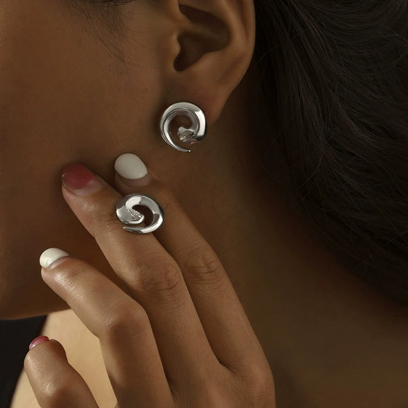 Jewelry 316L Stainless Steel Spiral Twist Design Electroplating
