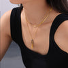 Jewelry 316L Stainless Steel Square Geometric Electroplated Pendant Necklace Simple Light Luxury Unisex