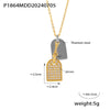 Jewelry 316L Stainless Steel Square Geometric Electroplated Pendant Necklace Simple Light Luxury Unisex