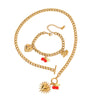 Jewelry Titanium Steel Stainless Steel Cherry Cuban Chain Electroplated Women's Love Style