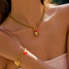 Jewelry Titanium Steel Stainless Steel Cherry Cuban Chain Electroplated Women's Love Style