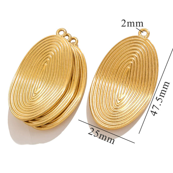 Jewelry Titanium Steel Stainless Steel Geometric Fan Shaped Hammer Pattern Electroplated Pendant Earrings Necklace For Women