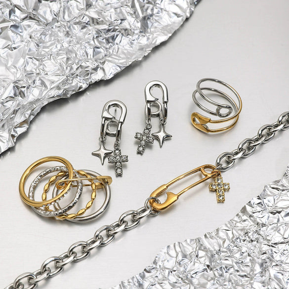 Jewelry Titanium Steel Stainless Steel Heart Water Drop Bell Electroplating Women