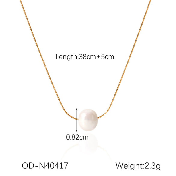 Jewelry Titanium Steel Stainless Steel Imitation Pearl Flowershaped Women's Natural Style Vacuum Plating Set With Pearls Necklace