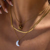 Jewelry Titanium Steel Stainless Steel Multilayer Necklace And Earrings With Stars Moon Electroplating Minimalist Style