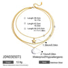 Jewelry Titanium Steel Stainless Steel Multilayer Necklace And Earrings With Stars Moon Electroplating Minimalist Style