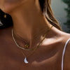 Jewelry Titanium Steel Stainless Steel Multilayer Necklace And Earrings With Stars Moon Electroplating Minimalist Style