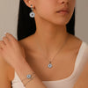 Jewelry Titanium Steel Stars Love Shell Peach Heart Pendant Set With Diamonds