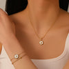 Jewelry Titanium Steel Stars Love Shell Peach Heart Pendant Set With Diamonds
