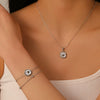 Jewelry Titanium Steel Stars Love Shell Peach Heart Pendant Set With Diamonds