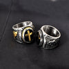 Jewelry Titanium Steel U Shaped Hip Hop Style Vacuum Gold Plated Men's Ring