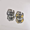 Jewelry Titanium Steel U Shaped Hip Hop Style Vacuum Gold Plated Men's Ring