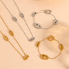 Jewelry Titanium Steel Vacuum Plating Geometric Multiple Pendant Set With Diamonds For Women