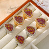 Jewelry Titanium Steel Water Drops Geometric Pvd Plated True Gold Fashion Ring