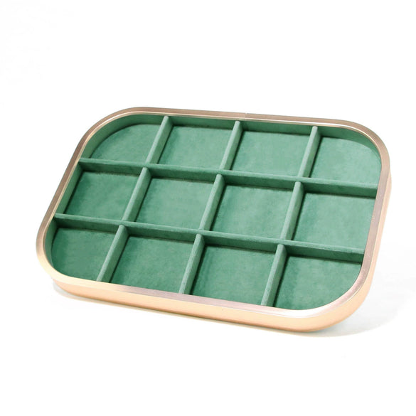 Jewelry Tray Aluminum Alloy Solid Wood Geometric Splicing High Sense Jewelry Storage Rack