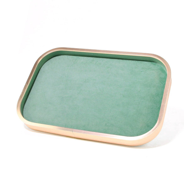 Jewelry Tray Aluminum Alloy Solid Wood Geometric Splicing High Sense Jewelry Storage Rack