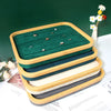 Jewelry Tray Solid Wood And Flannel Rectangle Splicing Style For Jewelry Storage And Display