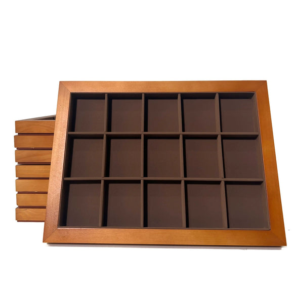 Jewelry Tray Solid Wood Geometric Splicing Style For Jewelry Storage Display