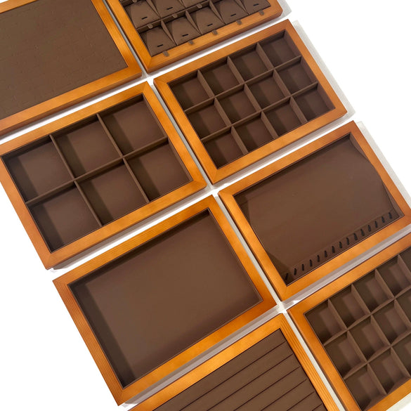 Jewelry Tray Solid Wood Geometric Splicing Style For Jewelry Storage Display