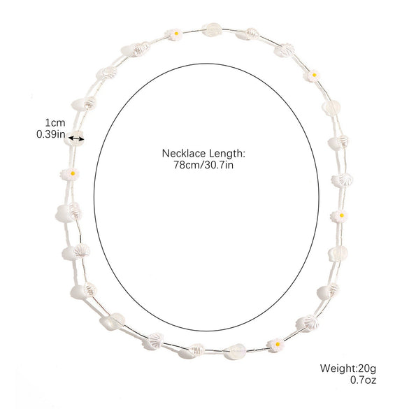 Jewelry Turquoise Alloy Sweater Chain With Heart Flowers Geometric Pattern Electroplated For Women Simple Cold Style