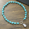 Jewelry Turquoise Beaded Necklace Pine Stone Alloy Geometric Handmade