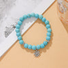 Jewelry Turquoise Beaded Stretchy Rope Bracelet Handmade With Tree Of Life Pendant For Women
