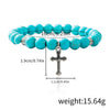 Jewelry Turquoise Beaded Stretchy Rope Bracelet Handmade With Tree Of Life Pendant For Women