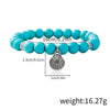 Jewelry Turquoise Beaded Stretchy Rope Bracelet Handmade With Tree Of Life Pendant For Women